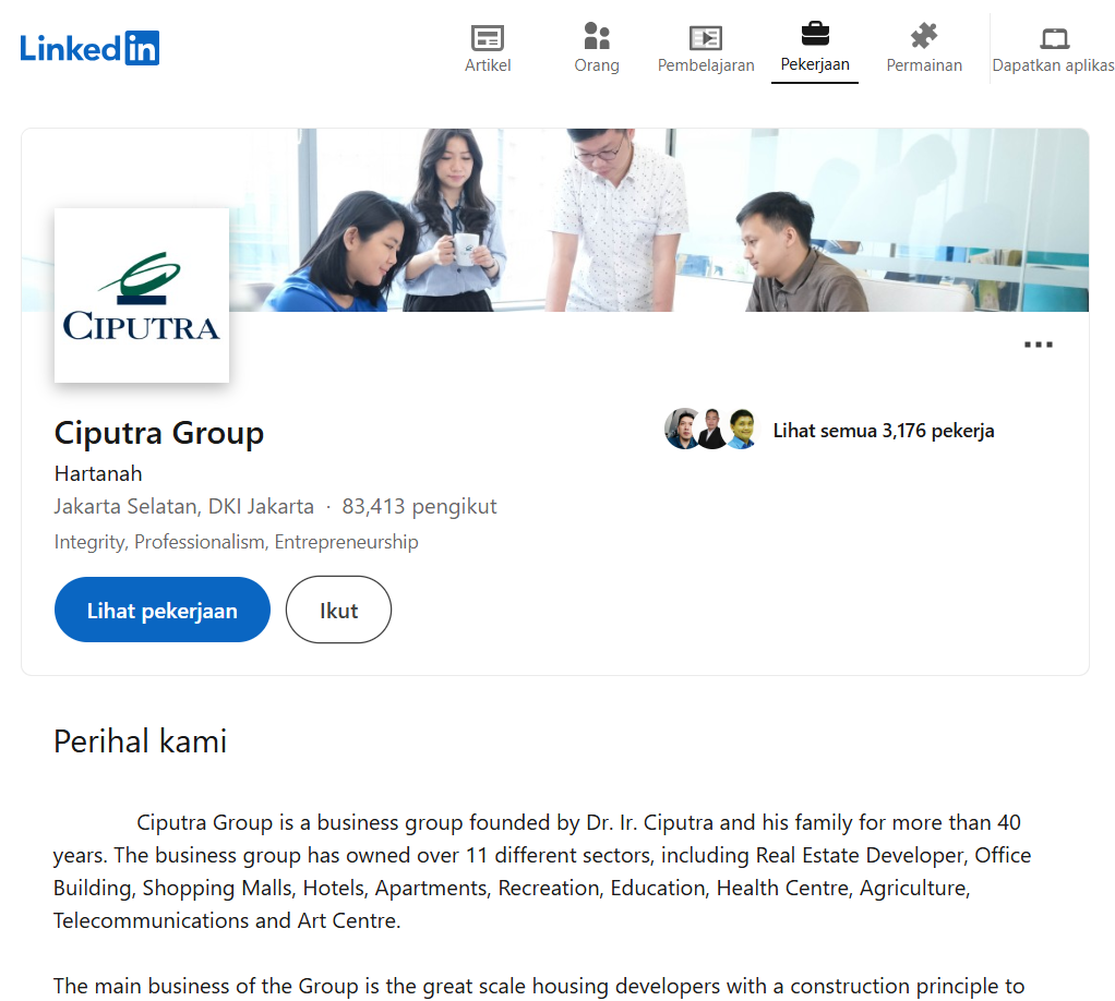 Ciputra Group LinkedIn